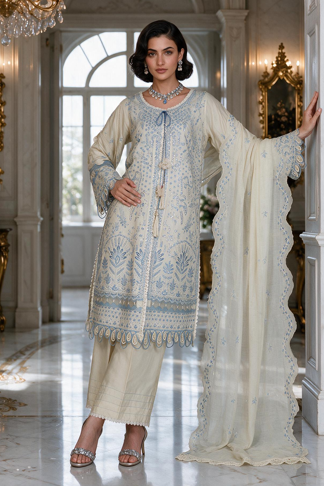 Embroidered Shirt Shalwar Dupatta - 4220