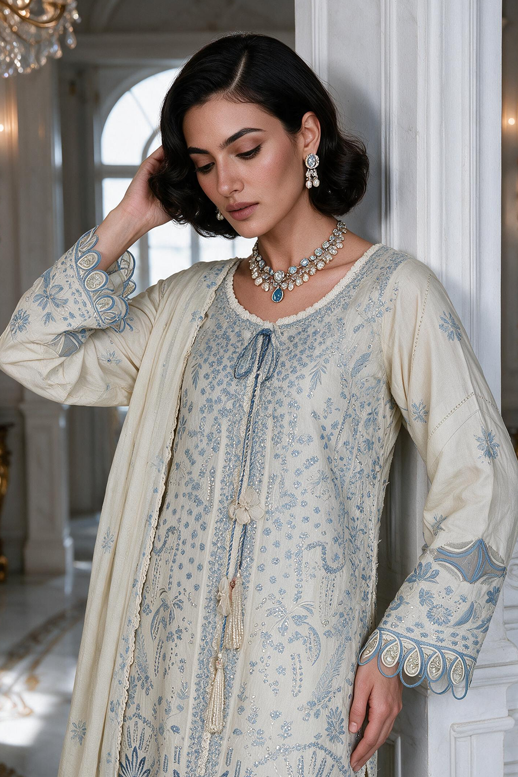 Embroidered Shirt Shalwar Dupatta - 4220