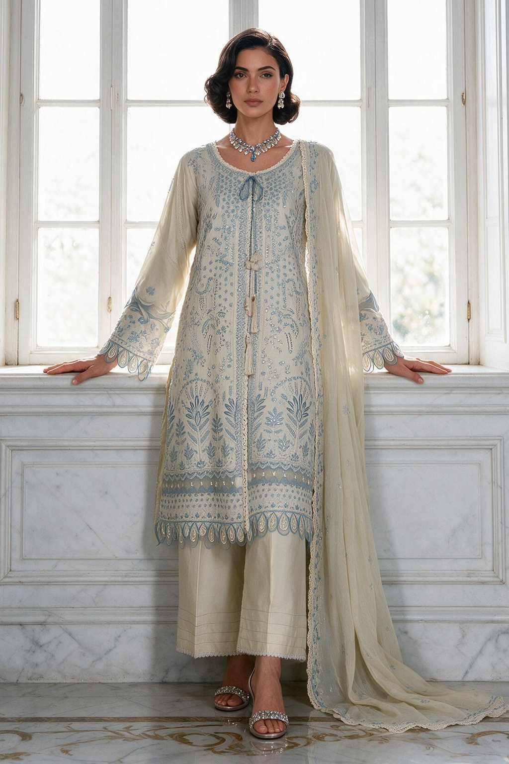Embroidered Shirt Shalwar Dupatta - 4220