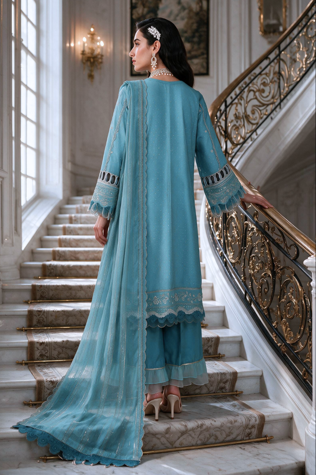 Embroidered Shirt Shalwar Dupatta - 4222