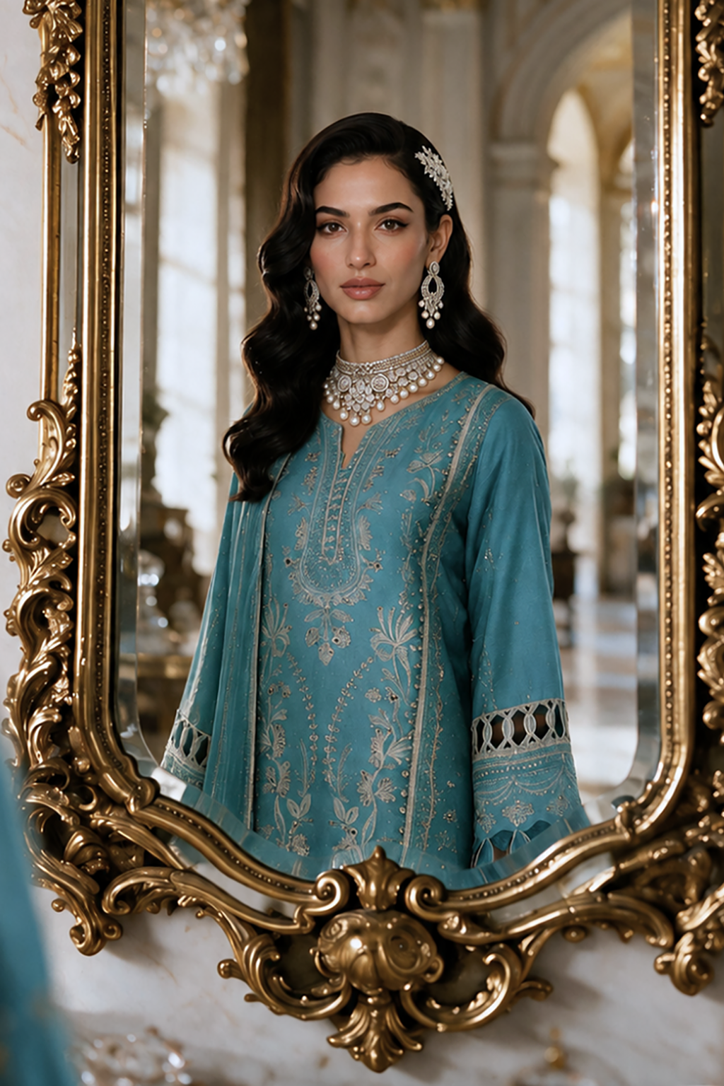 Embroidered Shirt Shalwar Dupatta - 4222