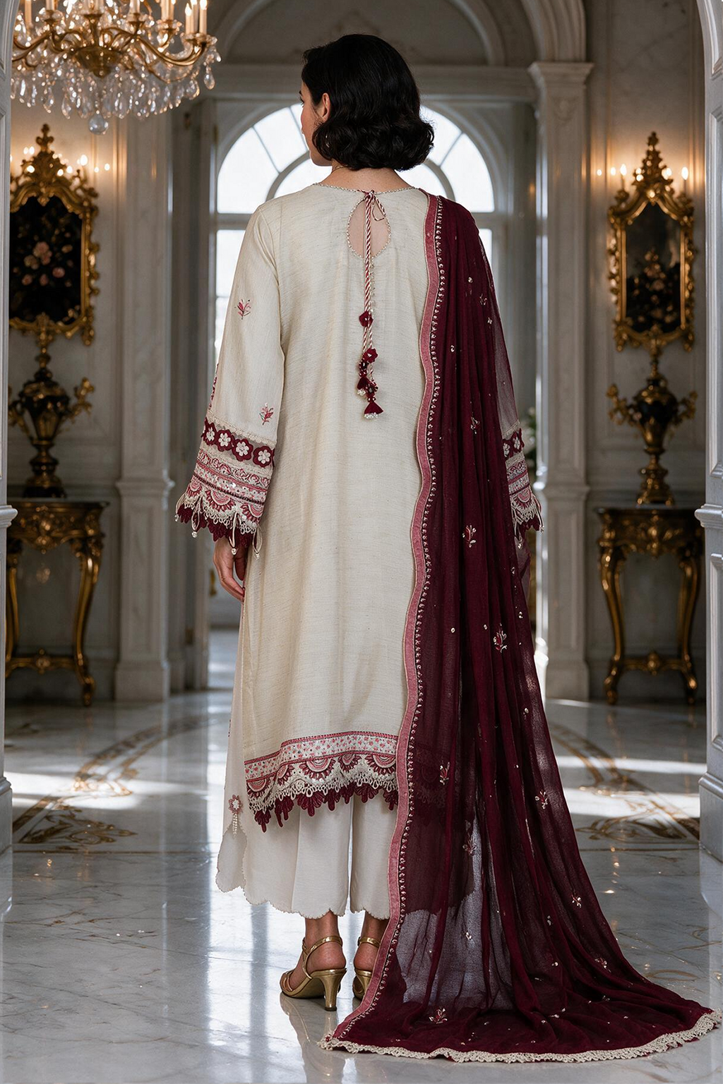 Embroidered Shirt Shalwar Dupatta - 4223