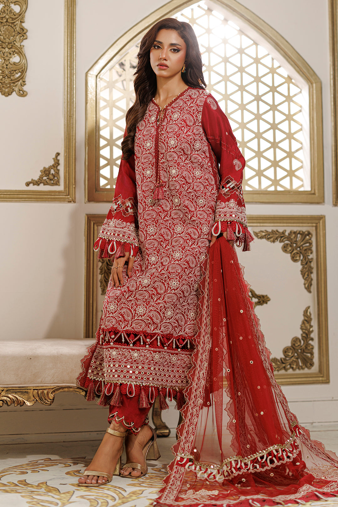 Embroidered Shirt Shalwar Dupatta - 4228