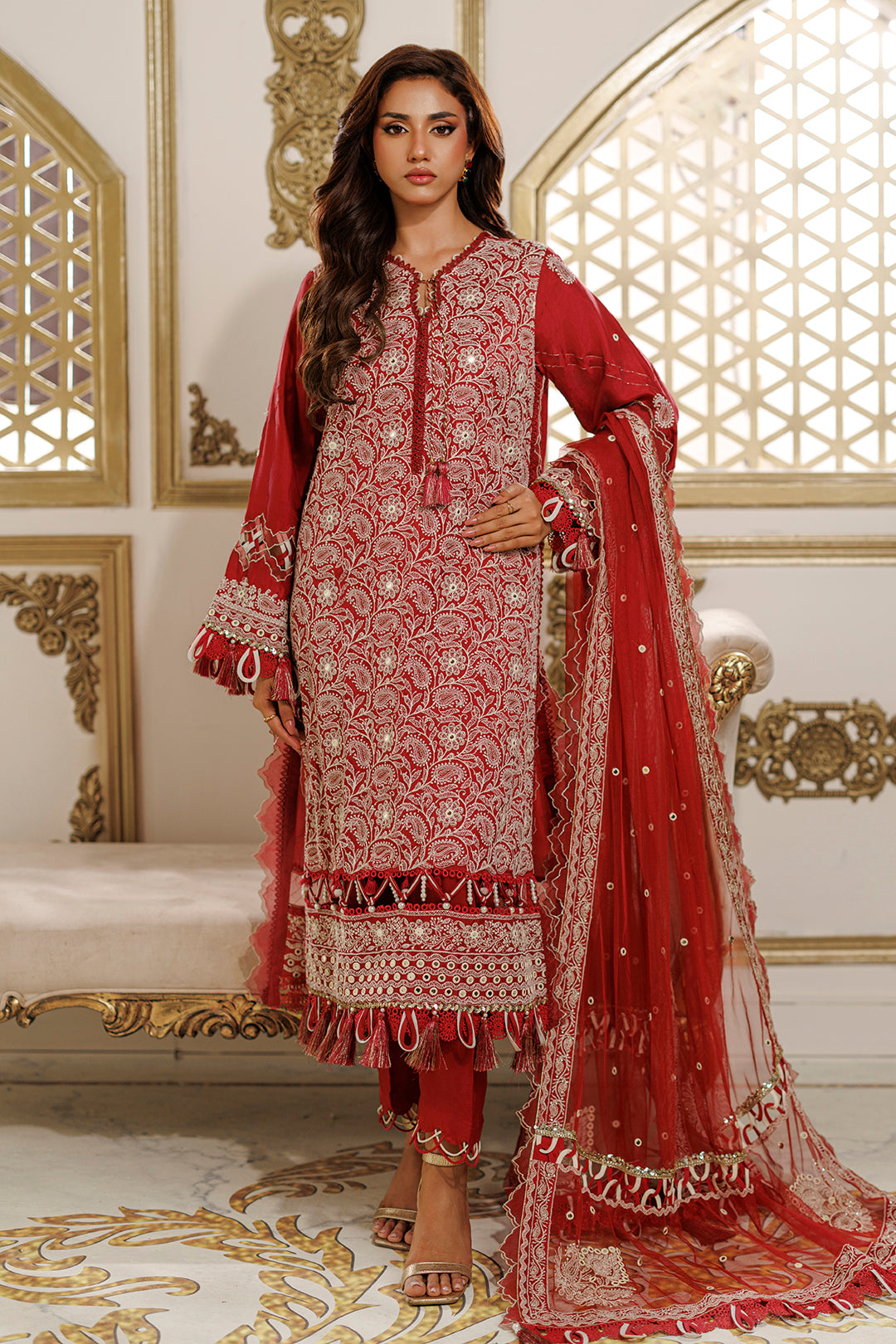 Embroidered Shirt Shalwar Dupatta - 4228