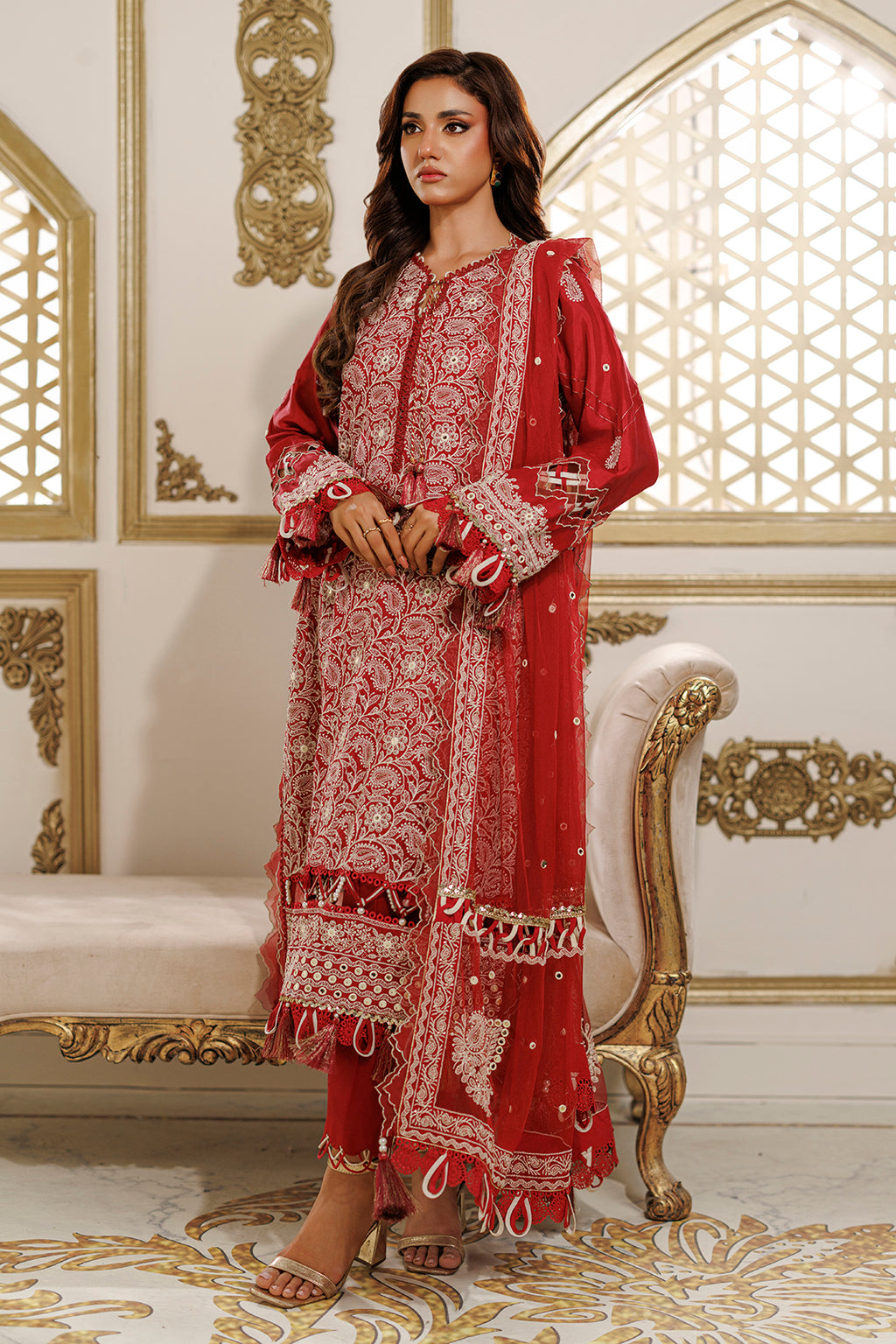 Embroidered Shirt Shalwar Dupatta - 4228