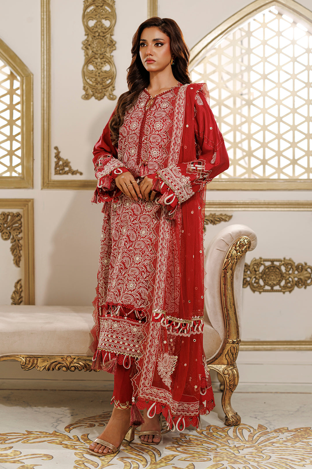 Embroidered Shirt Shalwar Dupatta - 4228