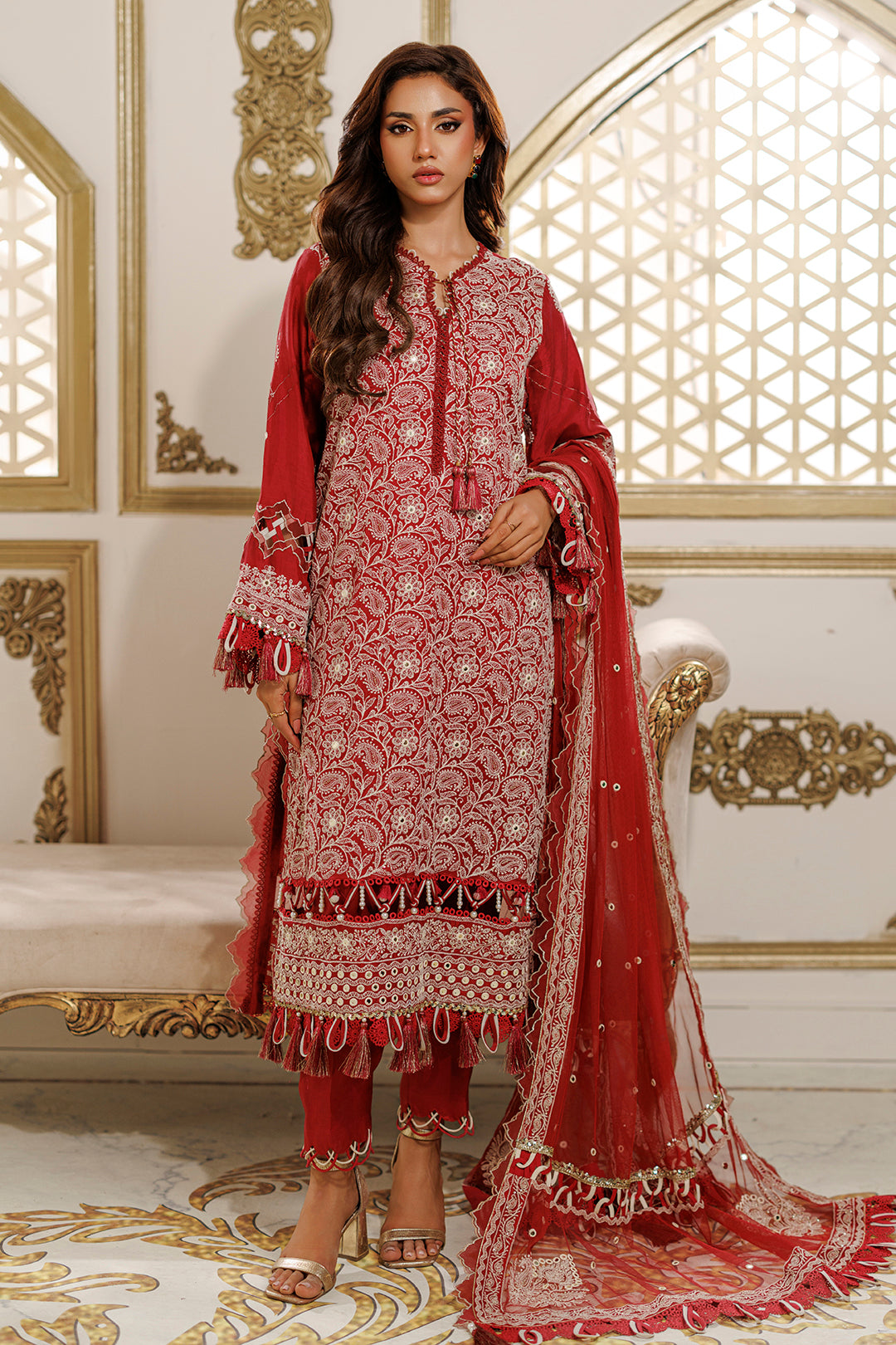 Embroidered Shirt Shalwar Dupatta - 4228