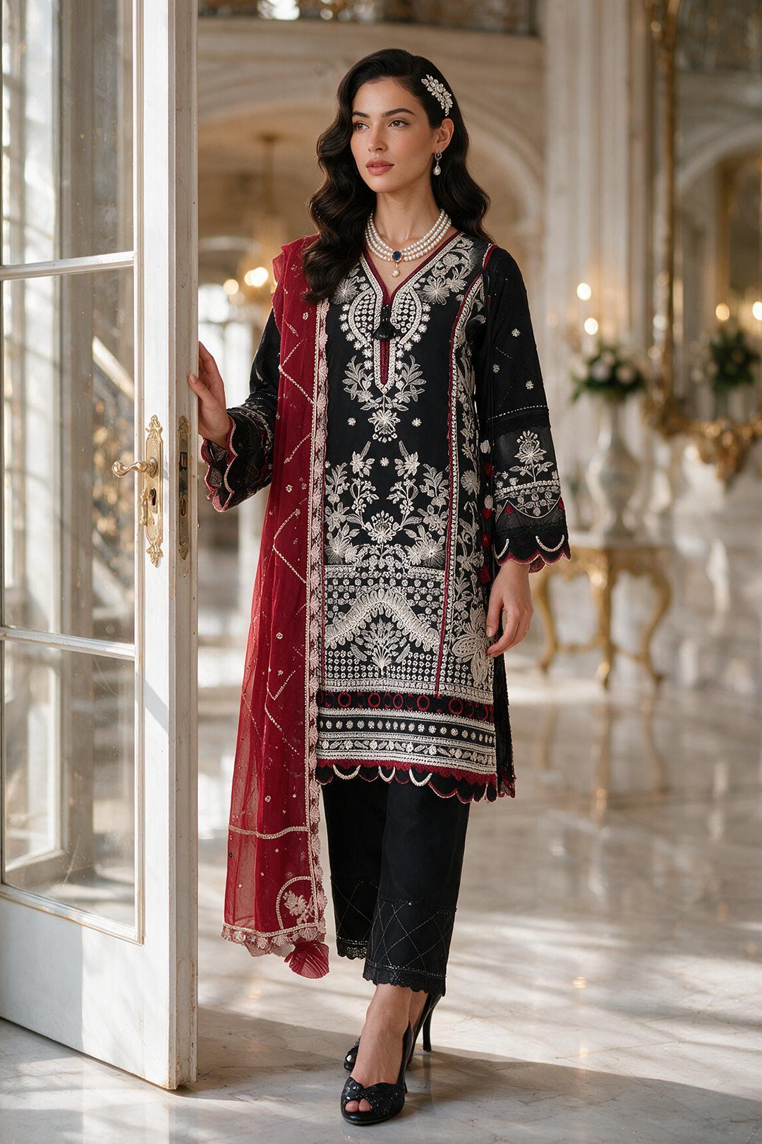 Embroidered Shirt Shalwar Dupatta - 4230