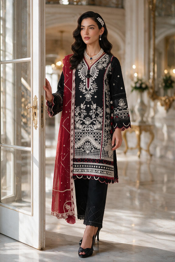 Embroidered Shirt Shalwar Dupatta - 4230