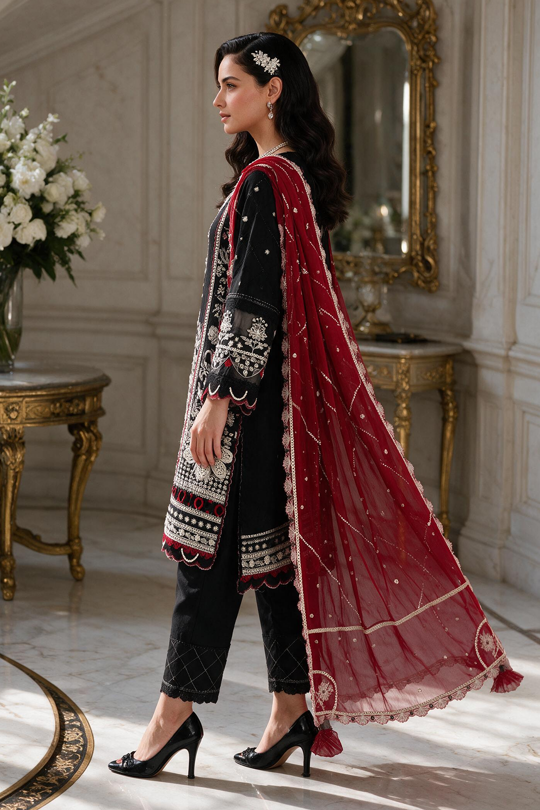Embroidered Shirt Shalwar Dupatta - 4230