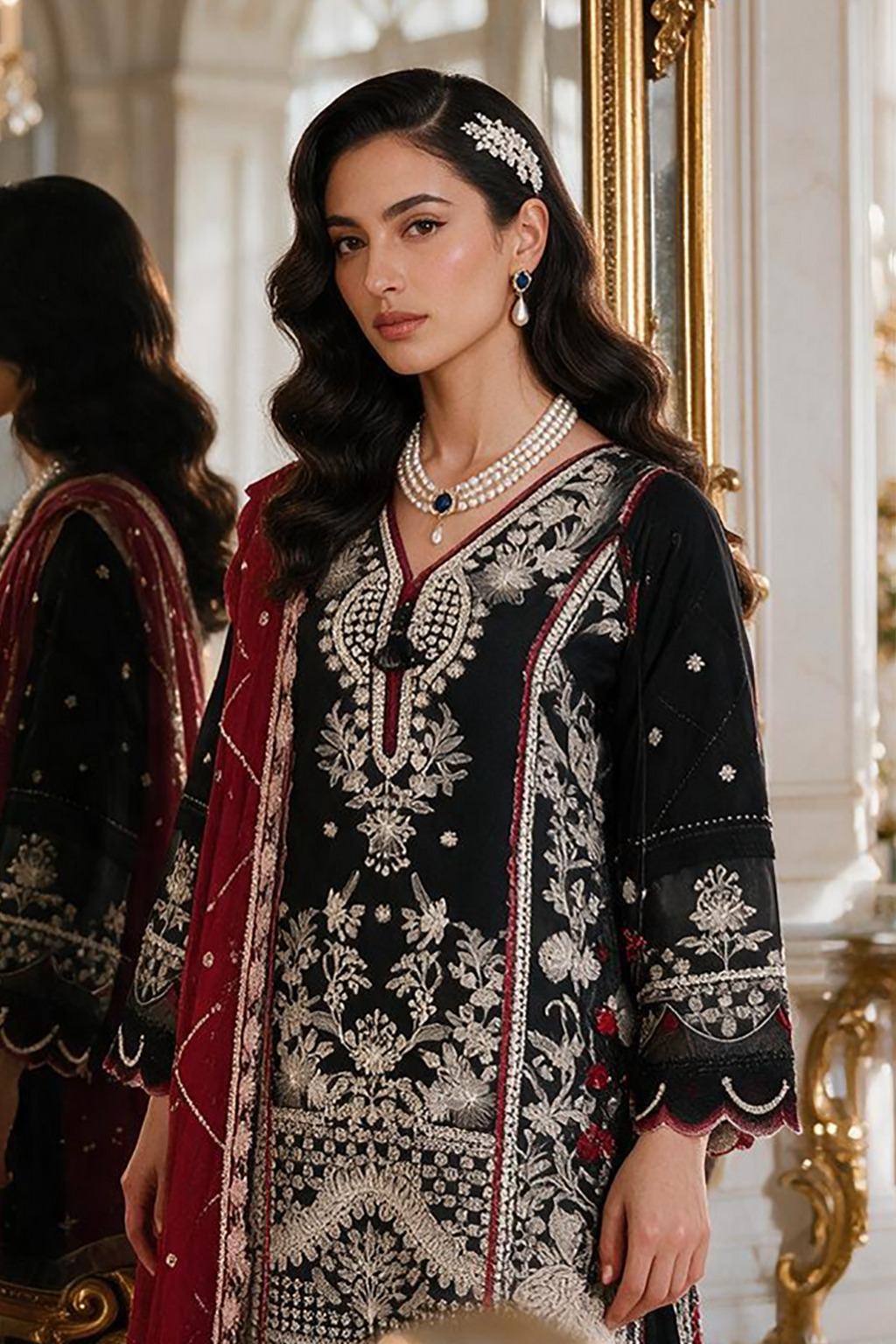 Embroidered Shirt Shalwar Dupatta - 4230