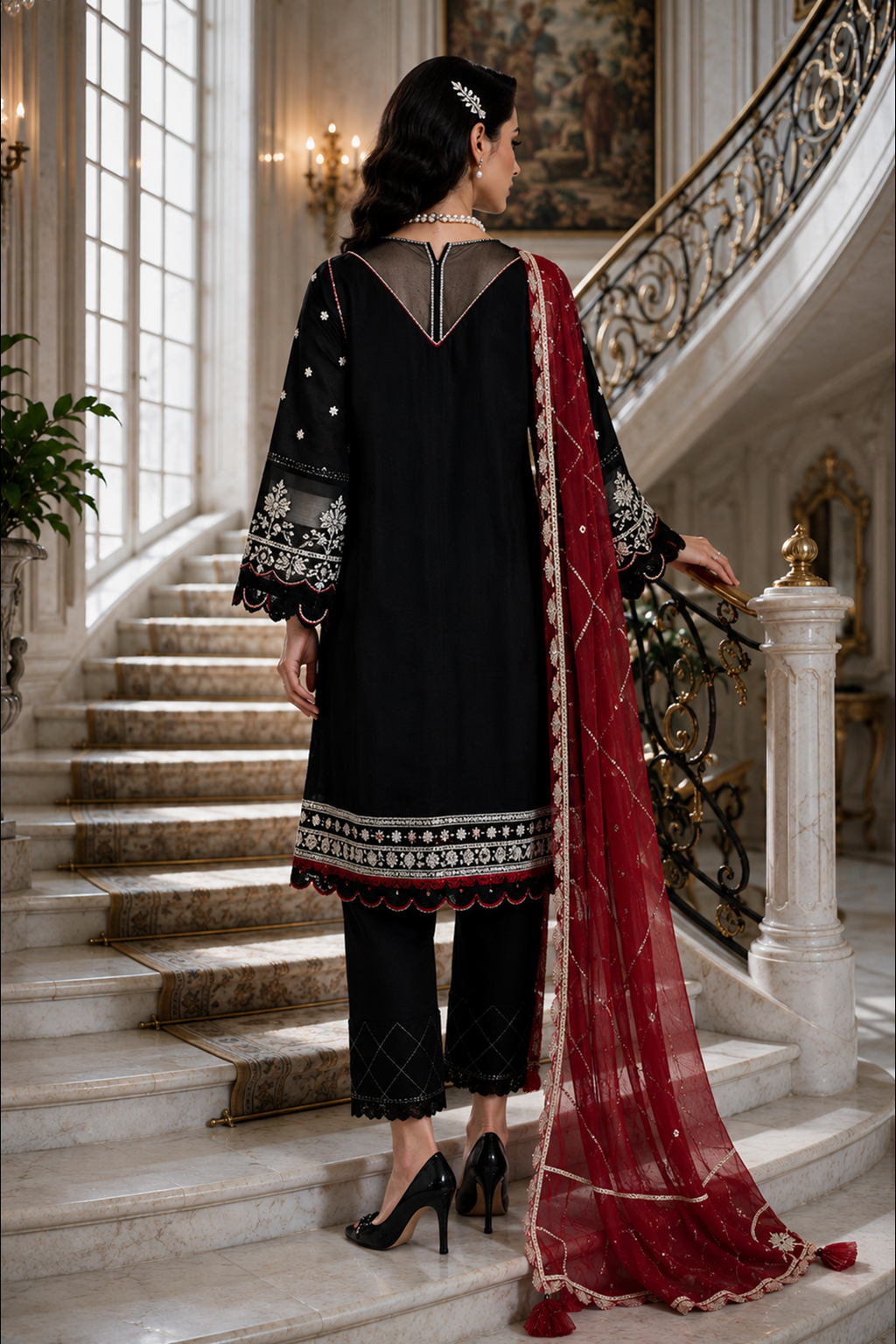 Embroidered Shirt Shalwar Dupatta - 4230
