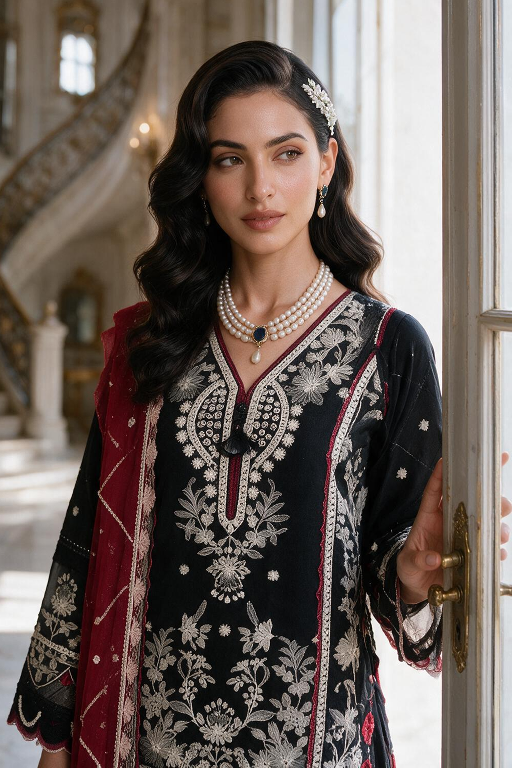 Embroidered Shirt Shalwar Dupatta - 4230