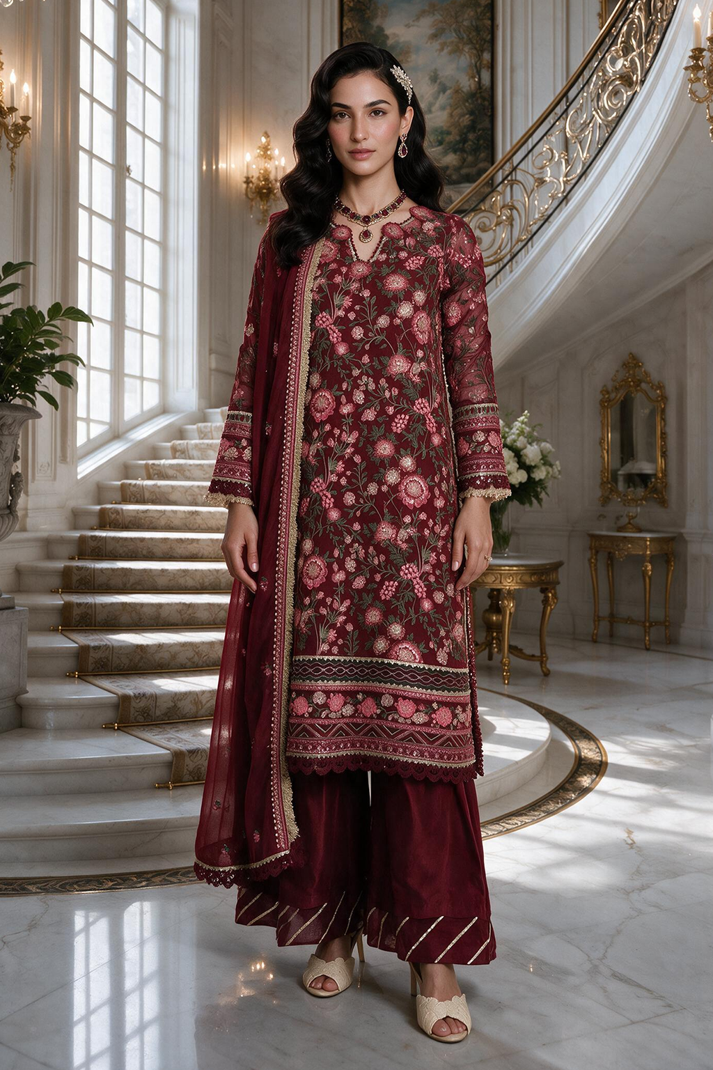 Embroidered Shirt Shalwar Dupatta - 4231