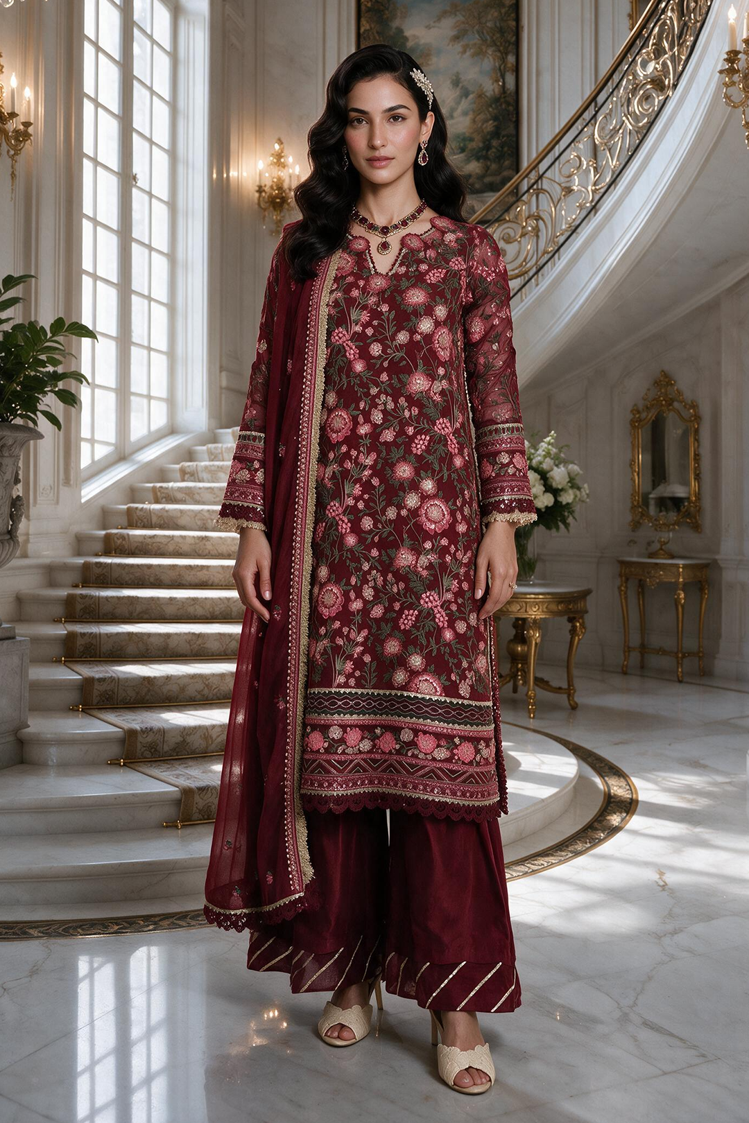 Embroidered Shirt Shalwar Dupatta - 4231