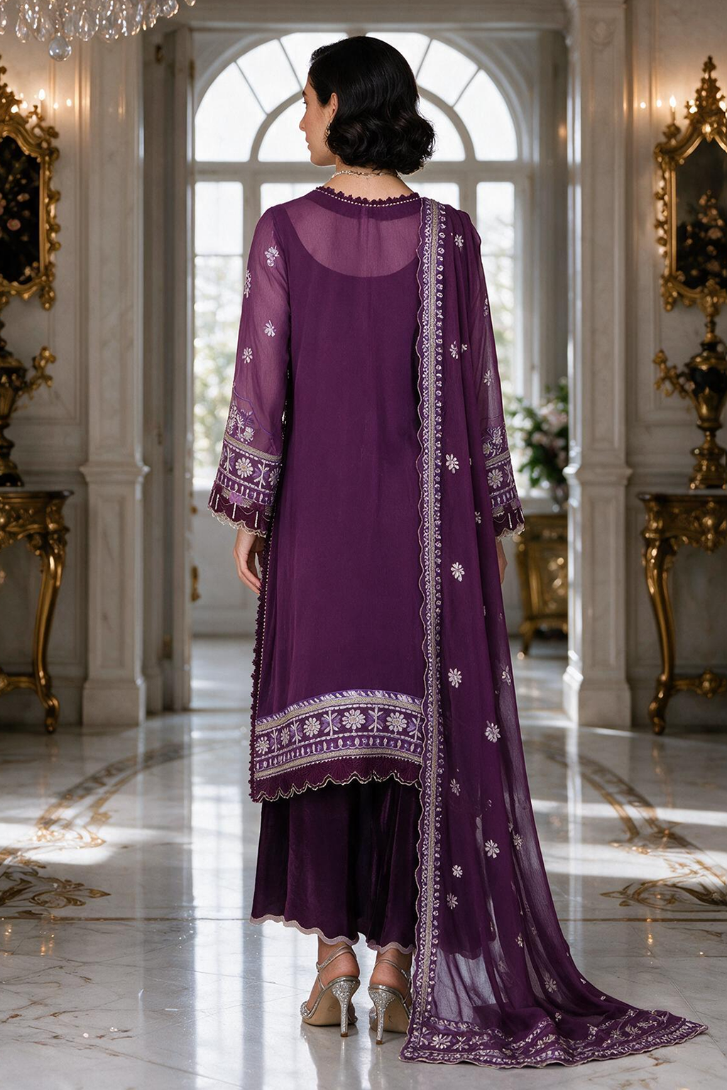 Embroidered Shirt Shalwar Dupatta - 4232