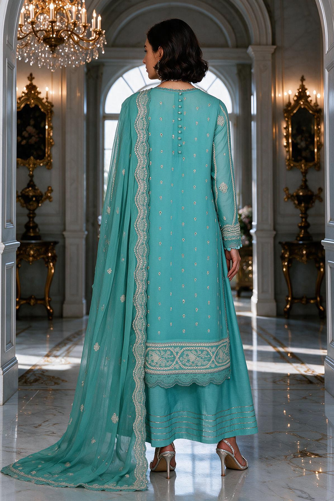 Embroidered Shirt Shalwar Dupatta - 4234