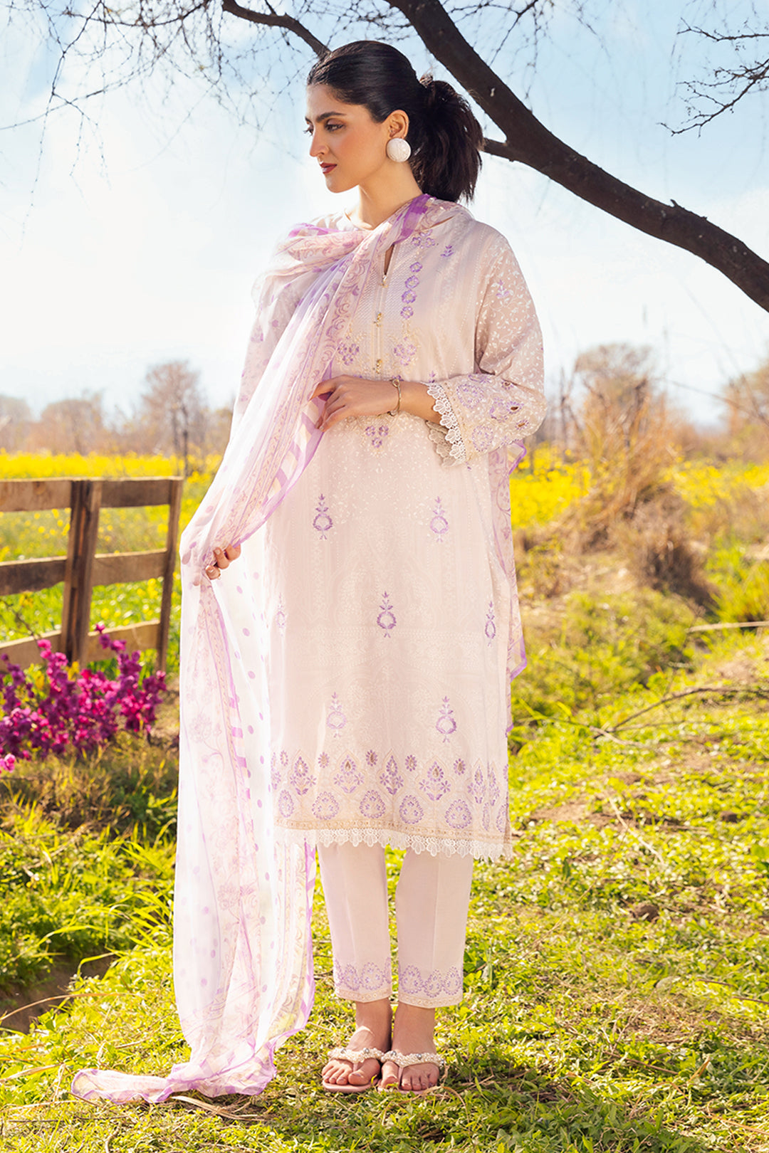 Embroidered Shirt Shalwar Dupatta - 0046