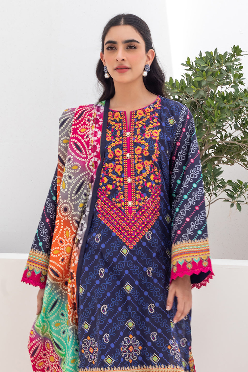 Embroidered Shirt Dupatta - 0215