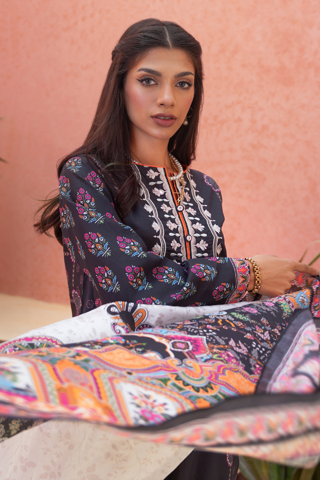 Embroidered Shirt Shalwar Dupatta - 0174