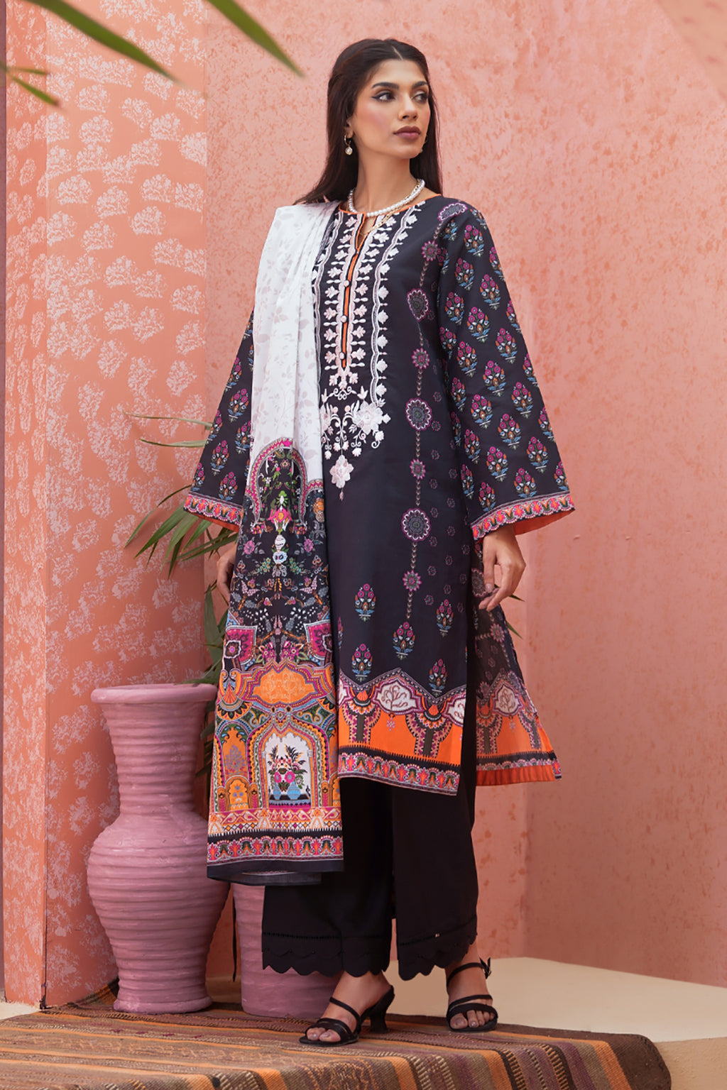 Embroidered Shirt Shalwar Dupatta - 0174