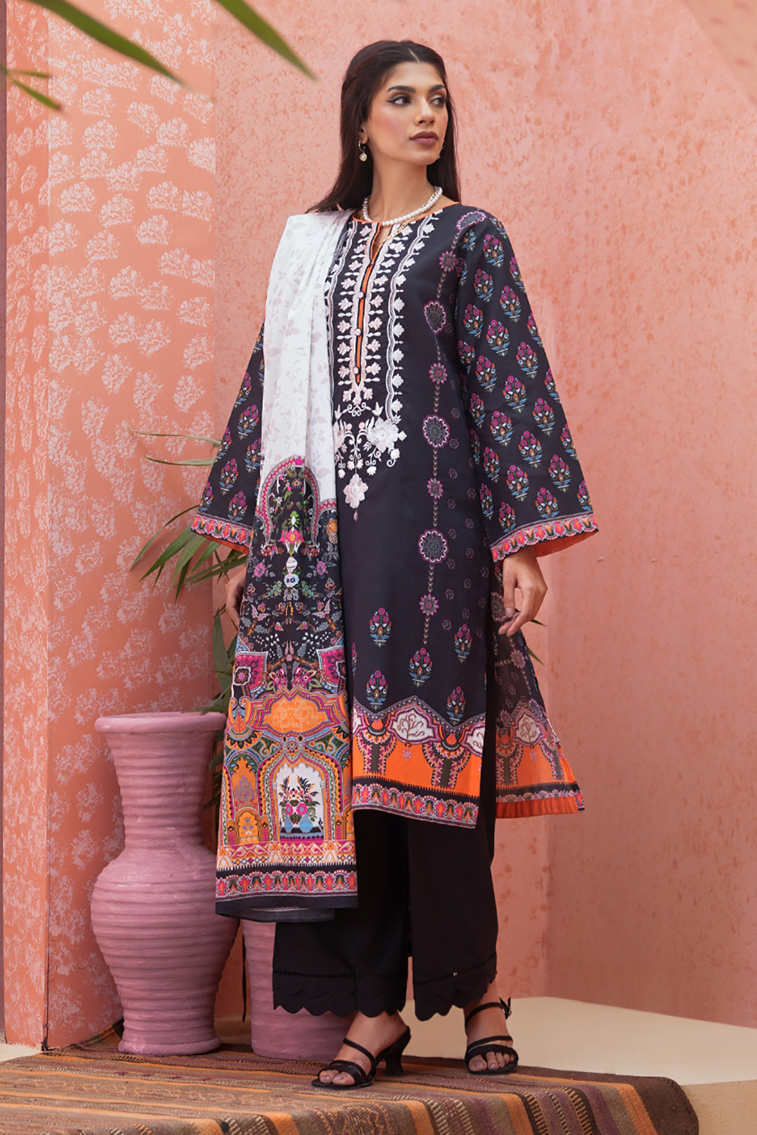 Embroidered Shirt Shalwar Dupatta - 0174