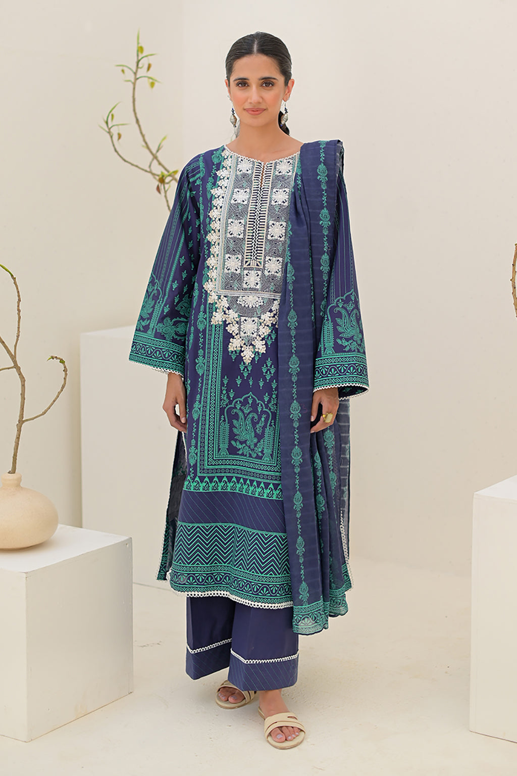 Embroidered Shirt Shalwar Dupatta - 0177