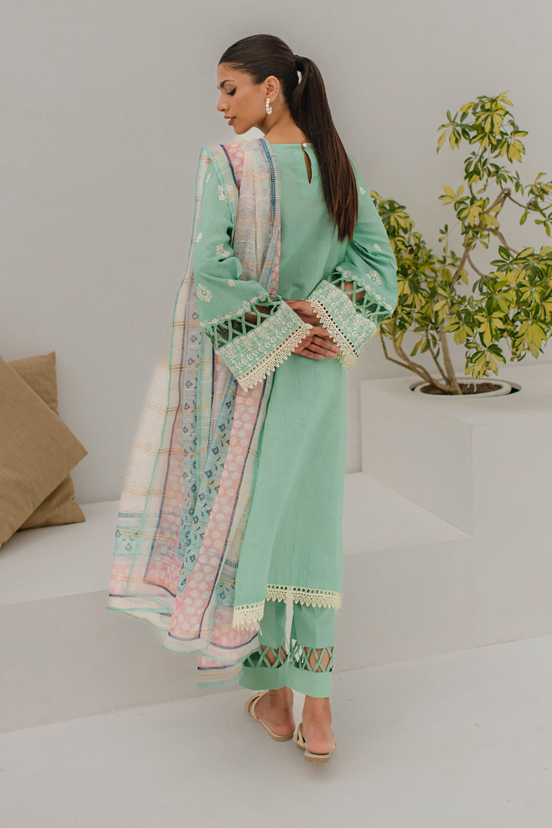 Embroidered Shirt Shalwar Dupatta - 0186