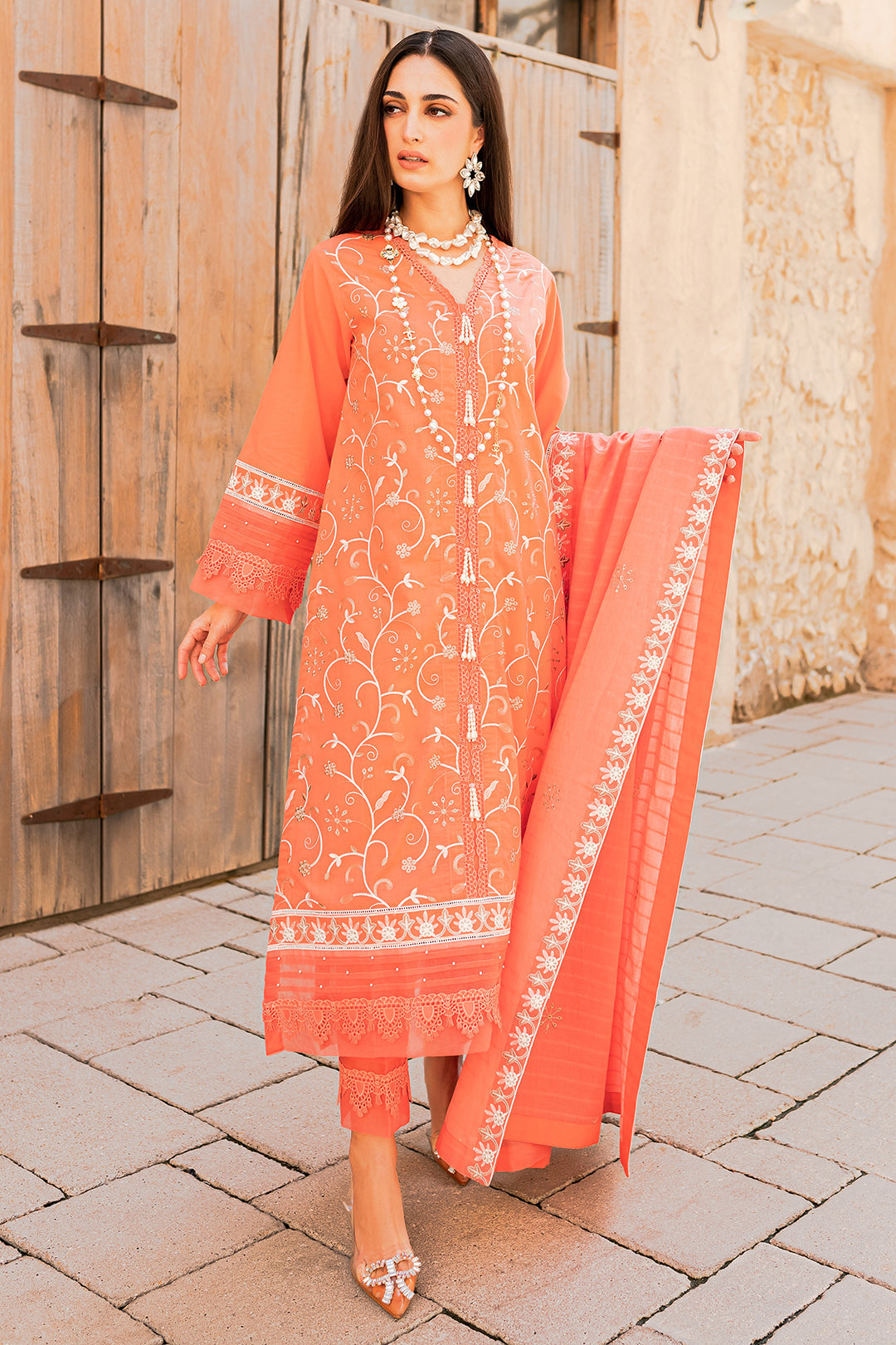 Embroidered Shirt Shalwar Dupatta - 0194
