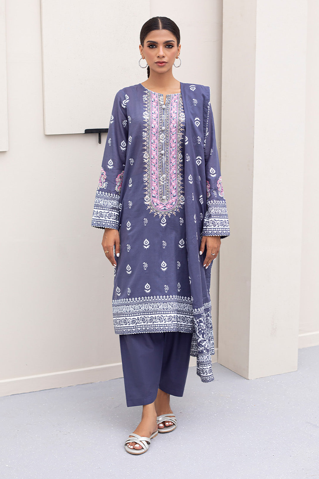 Embroidered Shirt Shalwar Dupatta - 0197