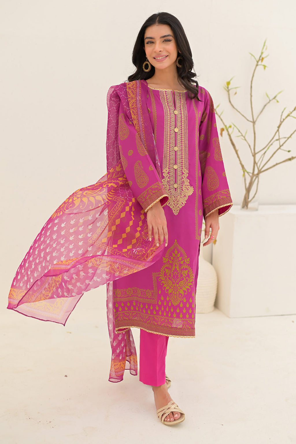 Embroidered Shirt Shalwar Dupatta - 0260