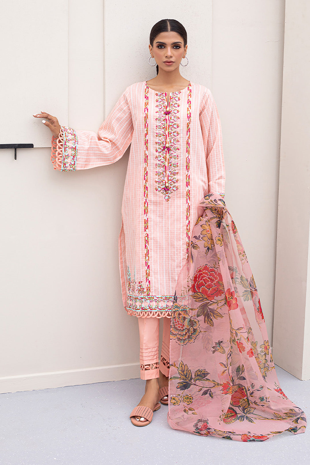 Embroidered Shirt Shalwar Dupatta - 0286