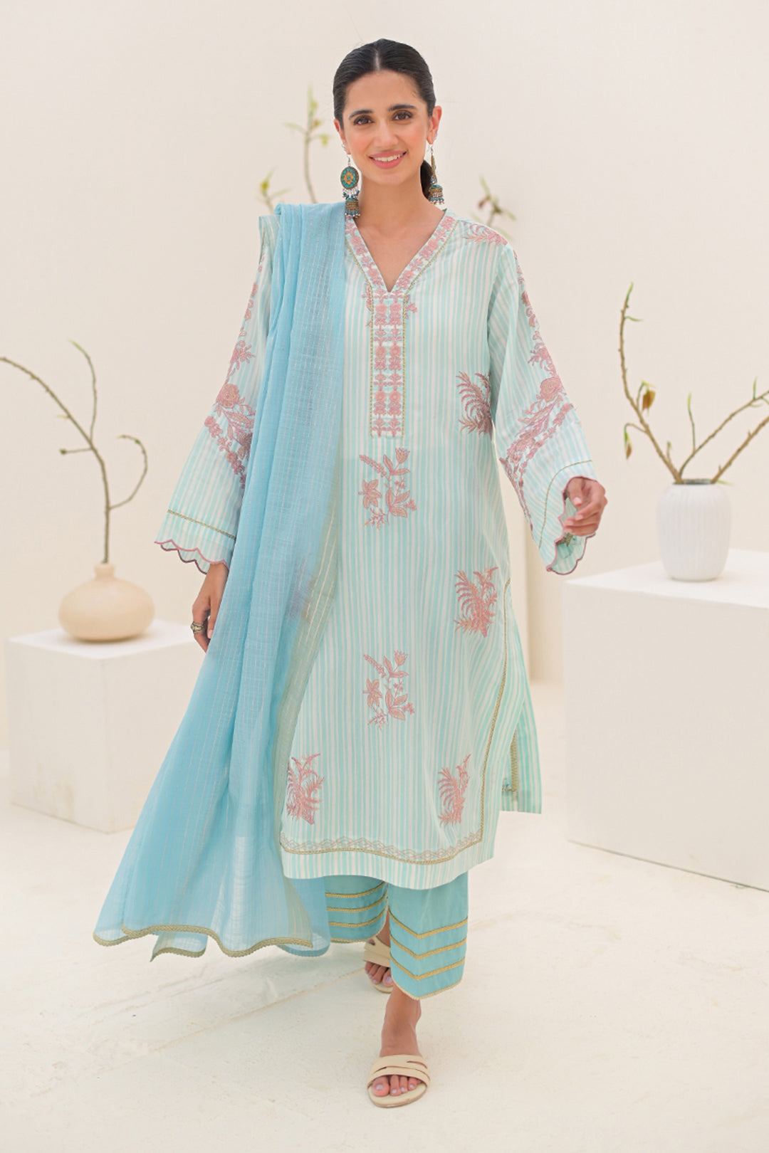 Embroidered Shirt Shalwar Dupatta - 0288