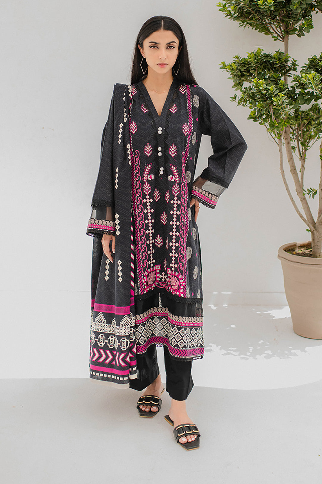 Embroidered Shirt Shalwar Dupatta - 0355