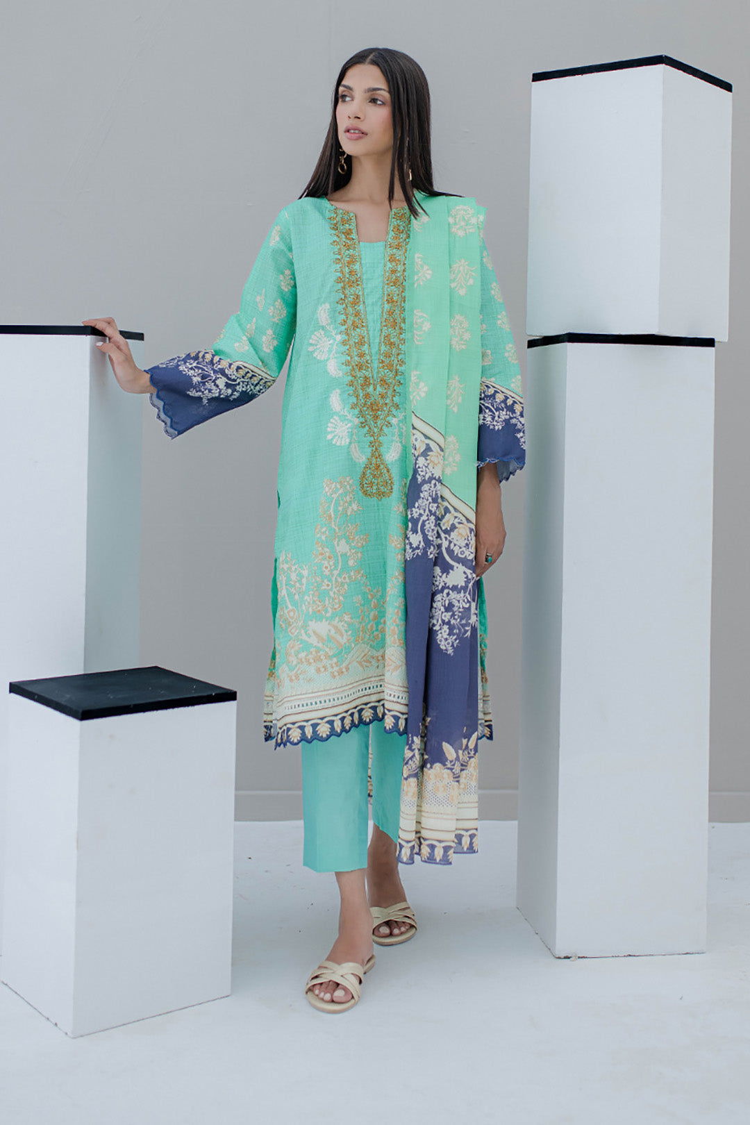 Embroidered Shirt Shalwar Dupatta - 0356