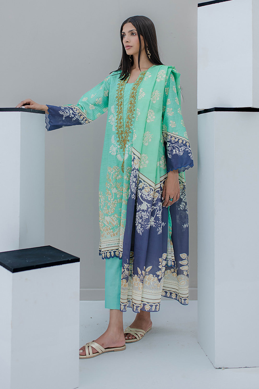 Embroidered Shirt Shalwar Dupatta - 0356