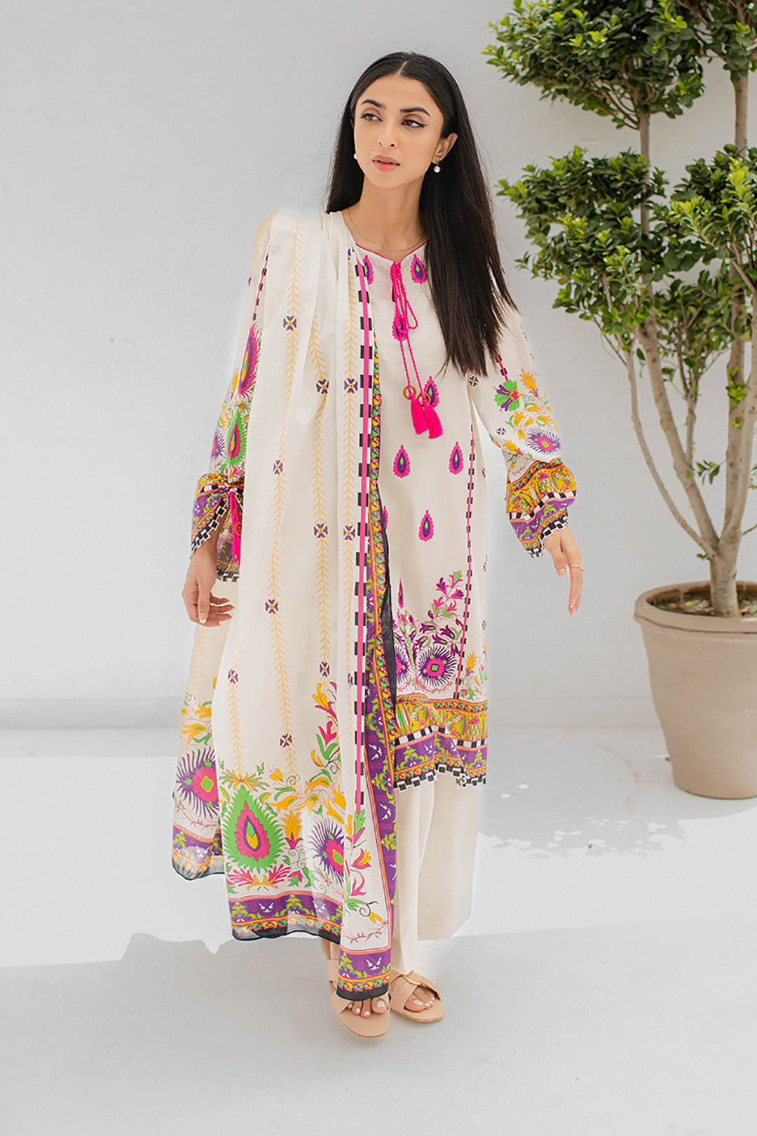 Embroidered Shirt Shalwar Dupatta - 0358