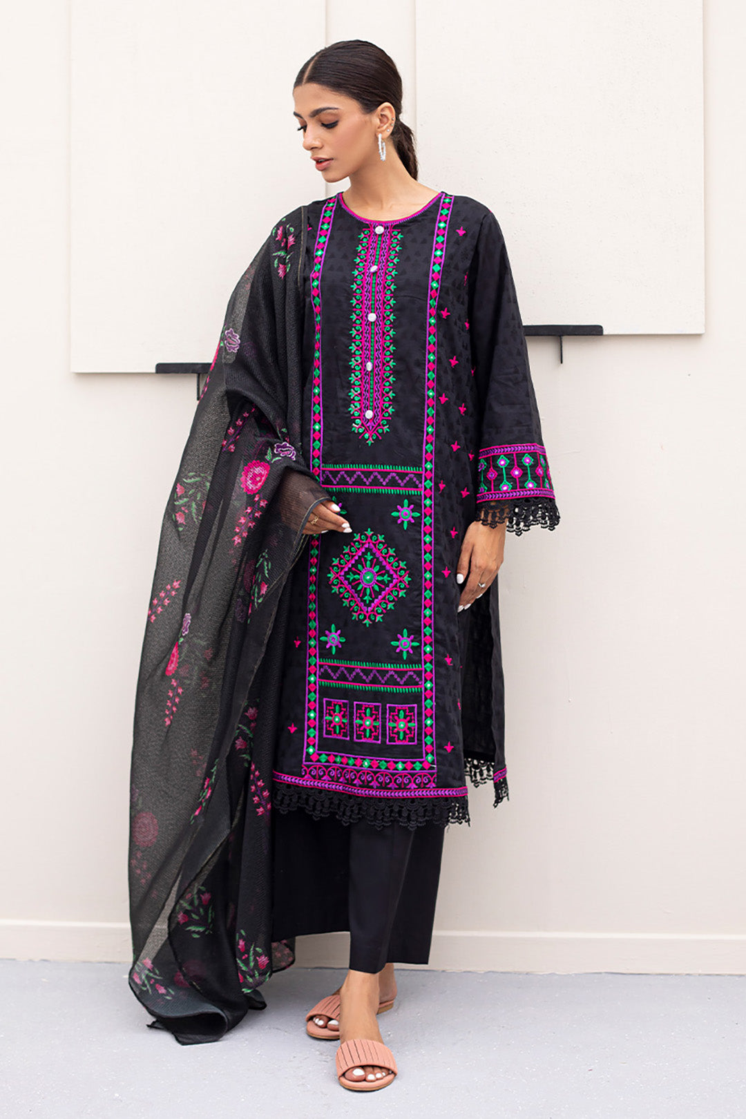 Embroidered Shirt Shalwar Dupatta - 0366