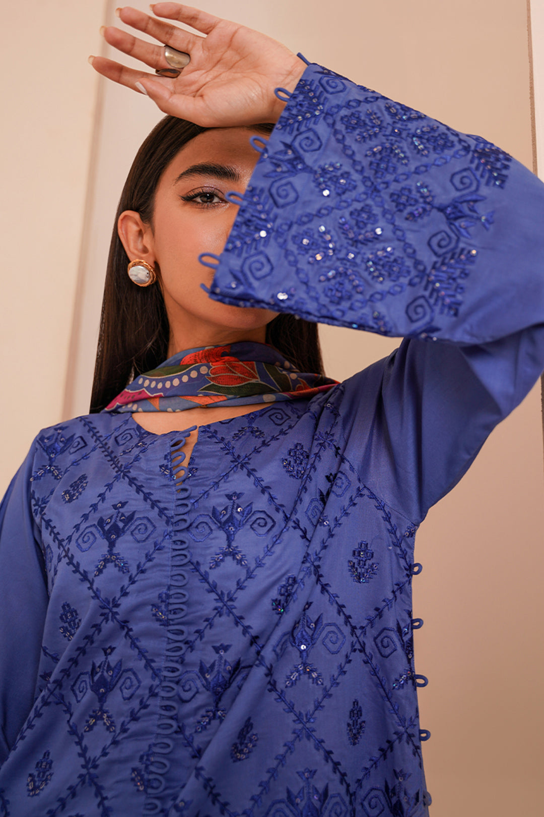 Embroidered Shirt Shalwar Dupatta - 0368