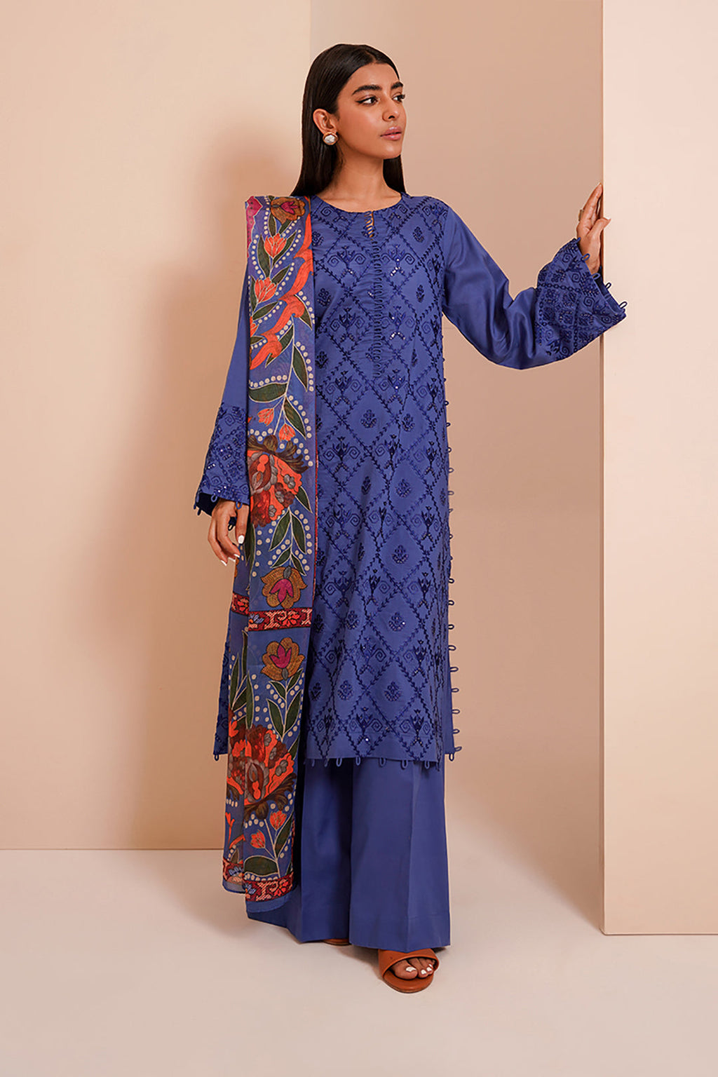 Embroidered Shirt Shalwar Dupatta - 0368