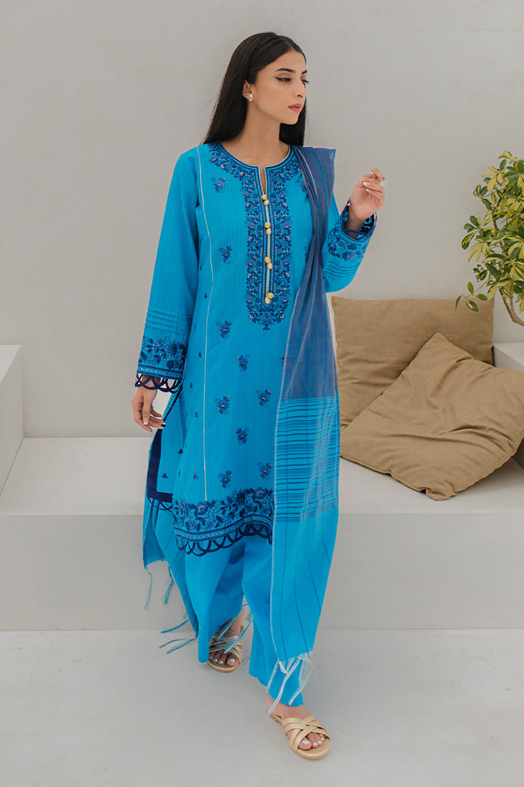 Embroidered Shirt Shalwar Dupatta - 0379