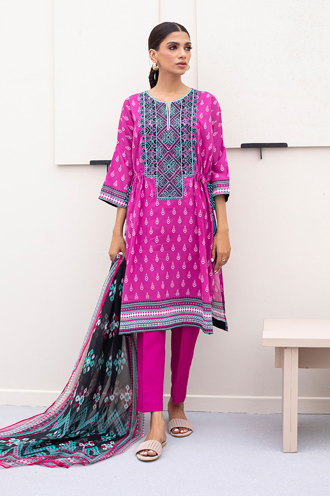 Embroidered Shirt Shalwar Dupatta - 0419