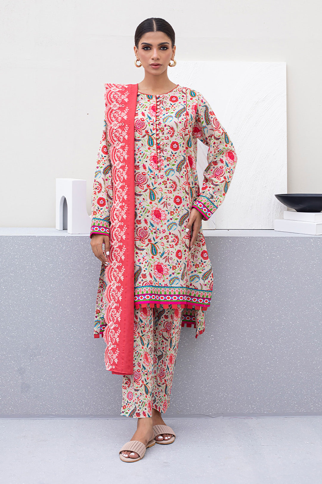 Embroidered Shirt Shalwar Dupatta - 0429