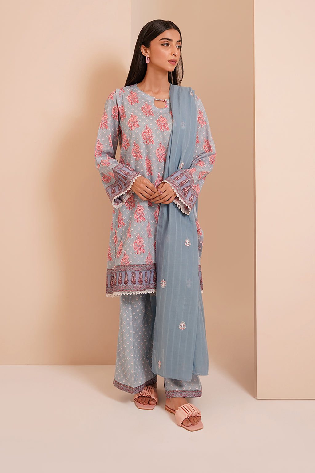 Embroidered Shirt Shalwar Dupatta - 0430