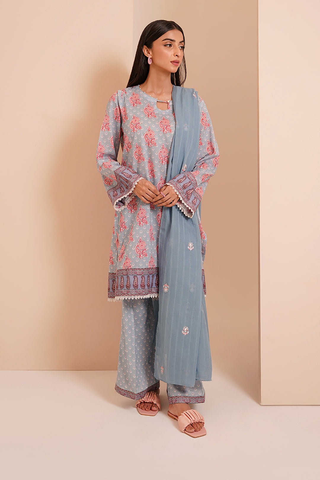 Embroidered Shirt Shalwar Dupatta - 0430