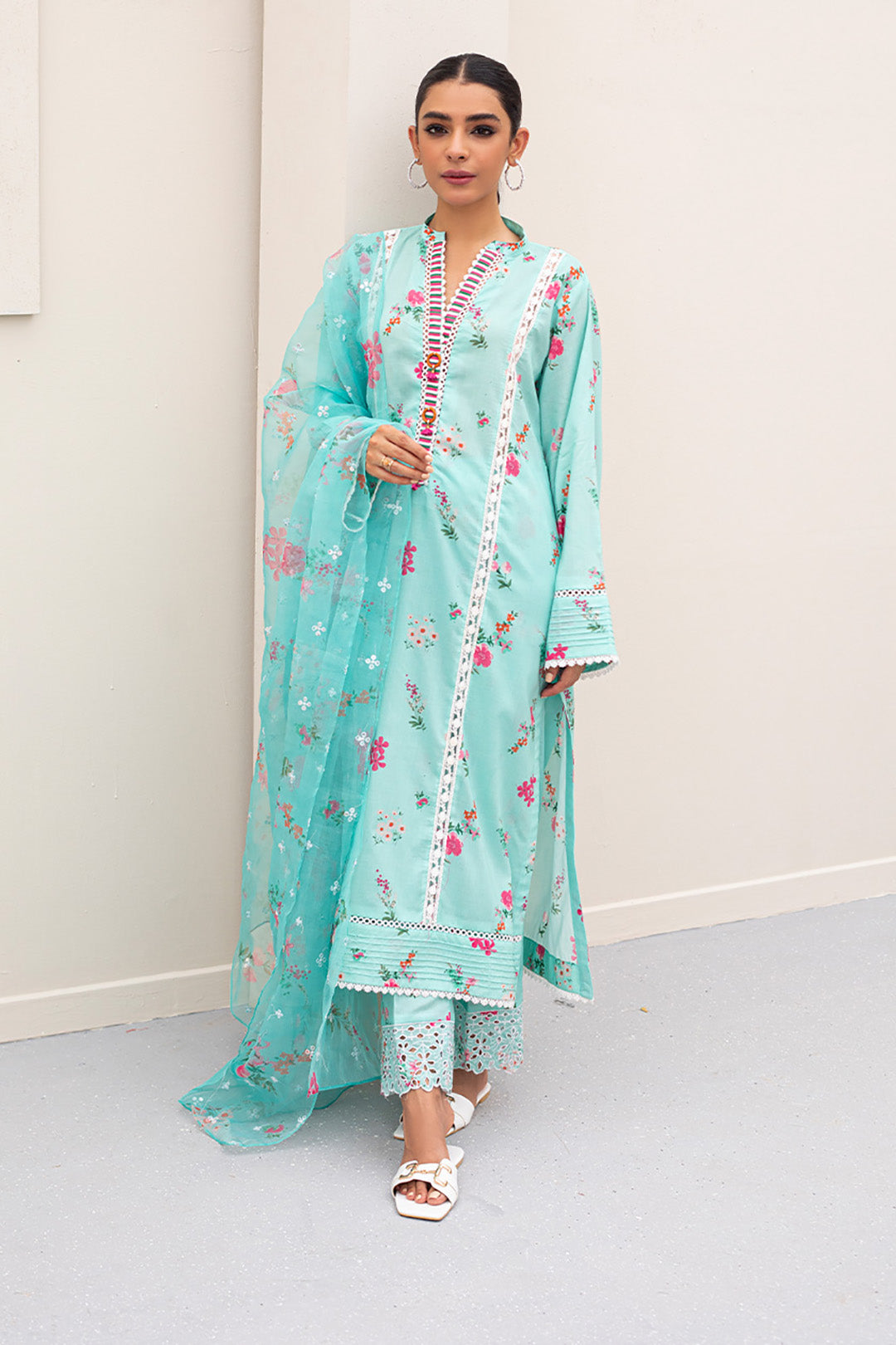 Embroidered Shirt Shalwar Dupatta - 0504