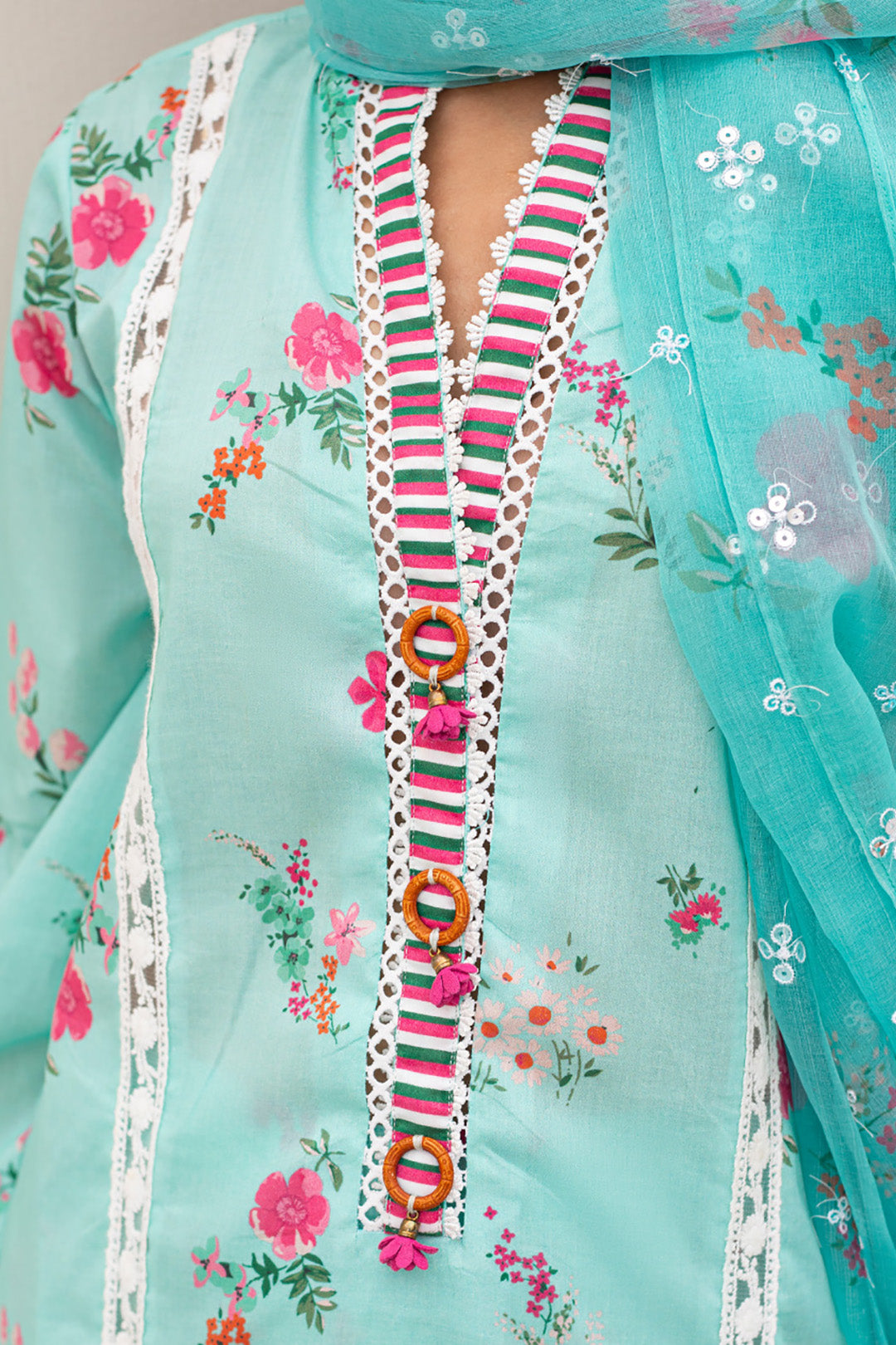 Embroidered Shirt Shalwar Dupatta - 0504