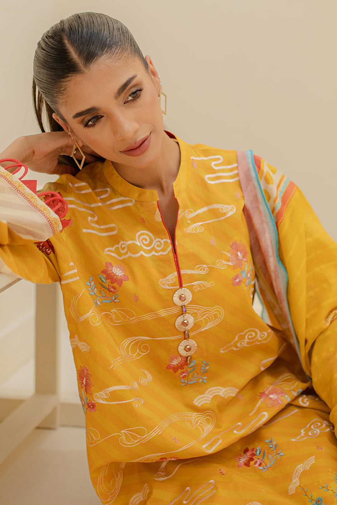 Embroidered Shirt Dupatta - 1172
