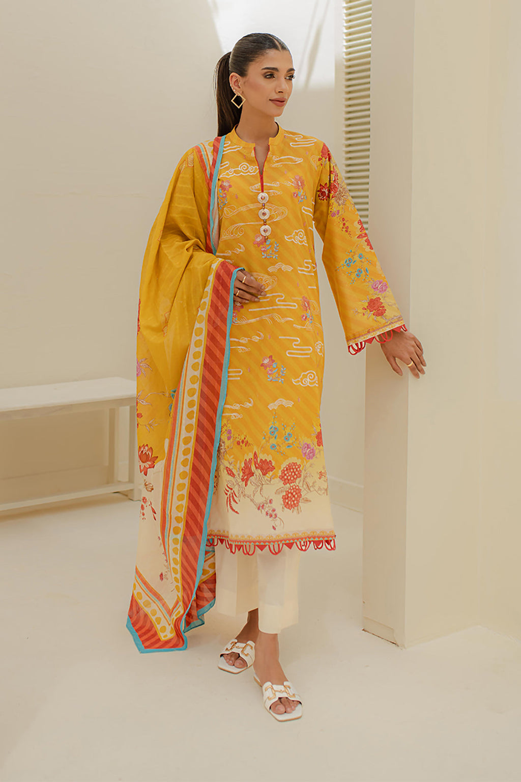 Embroidered Shirt Dupatta - 1172