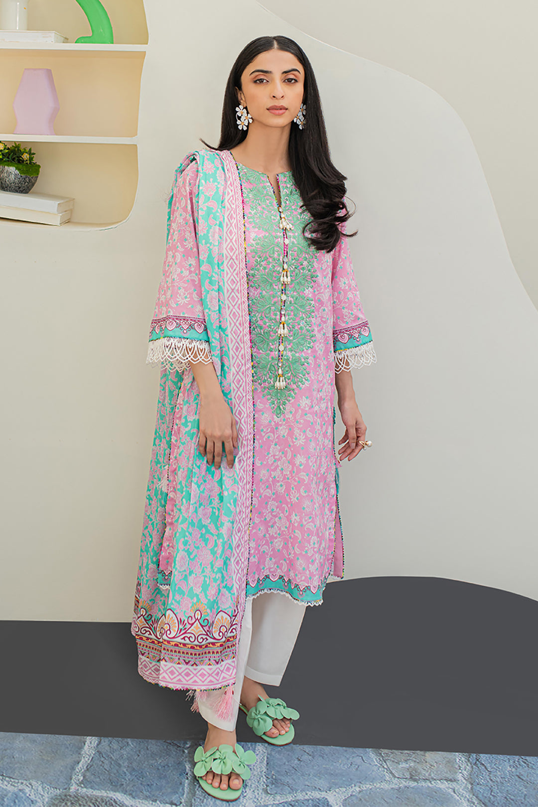 Embroidered Shirt Dupatta - 1175